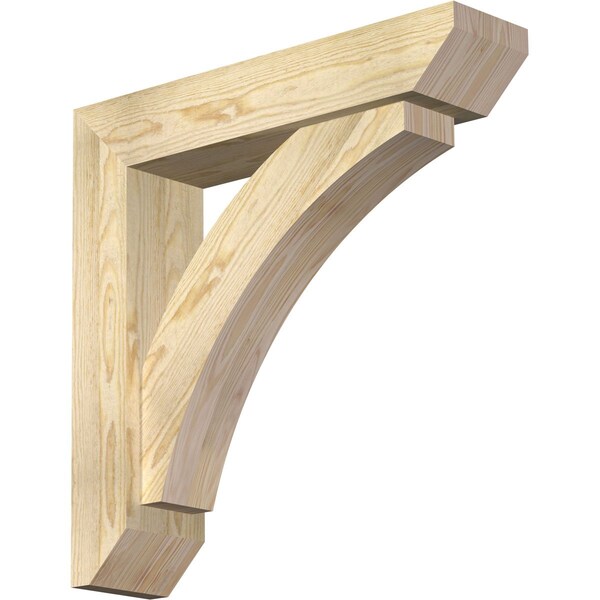 Ekena Millwork Thorton Slat Rough Sawn Bracket w/ Offset Brace, Douglas Fir, 6"W x 26"D x 26"H BKT0604X26X26THR06RDF - main